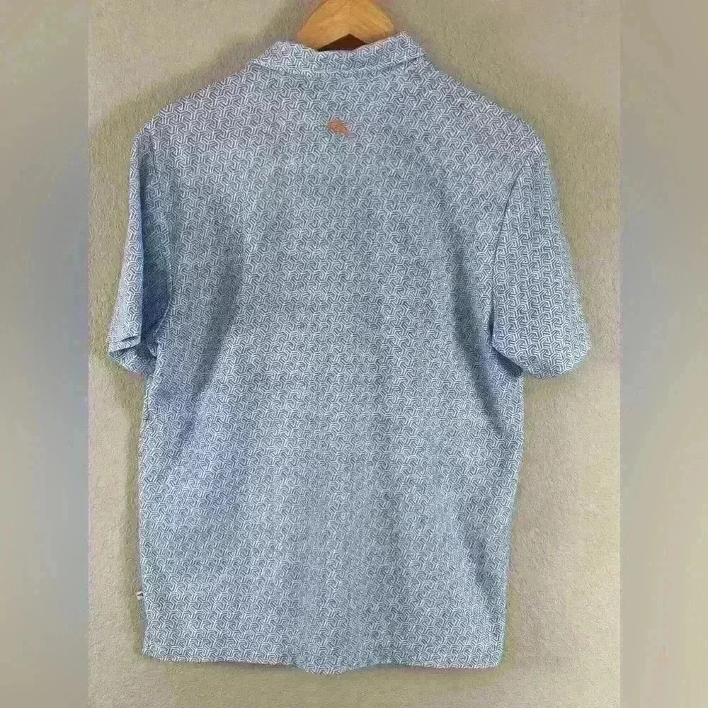Tommy Bahama Mod Palms Geo IslandZone Polo Blue/White Men's Small - Picture 4 of 8